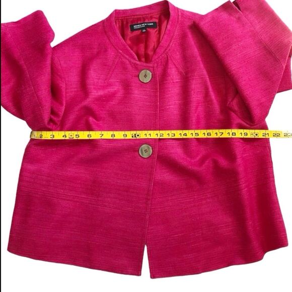 Jones New York Women’s Fuchsia Pink Silk Crop Blazer Size 14 - Picture 5 of 10